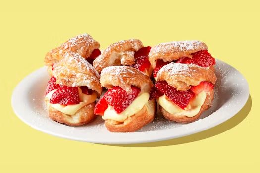 Eggs Up Grill Strawberry & Cream Donuts - 6 Count Price, Nutrition and Allergen Information Strawberry & Cream Donuts - 6 Count